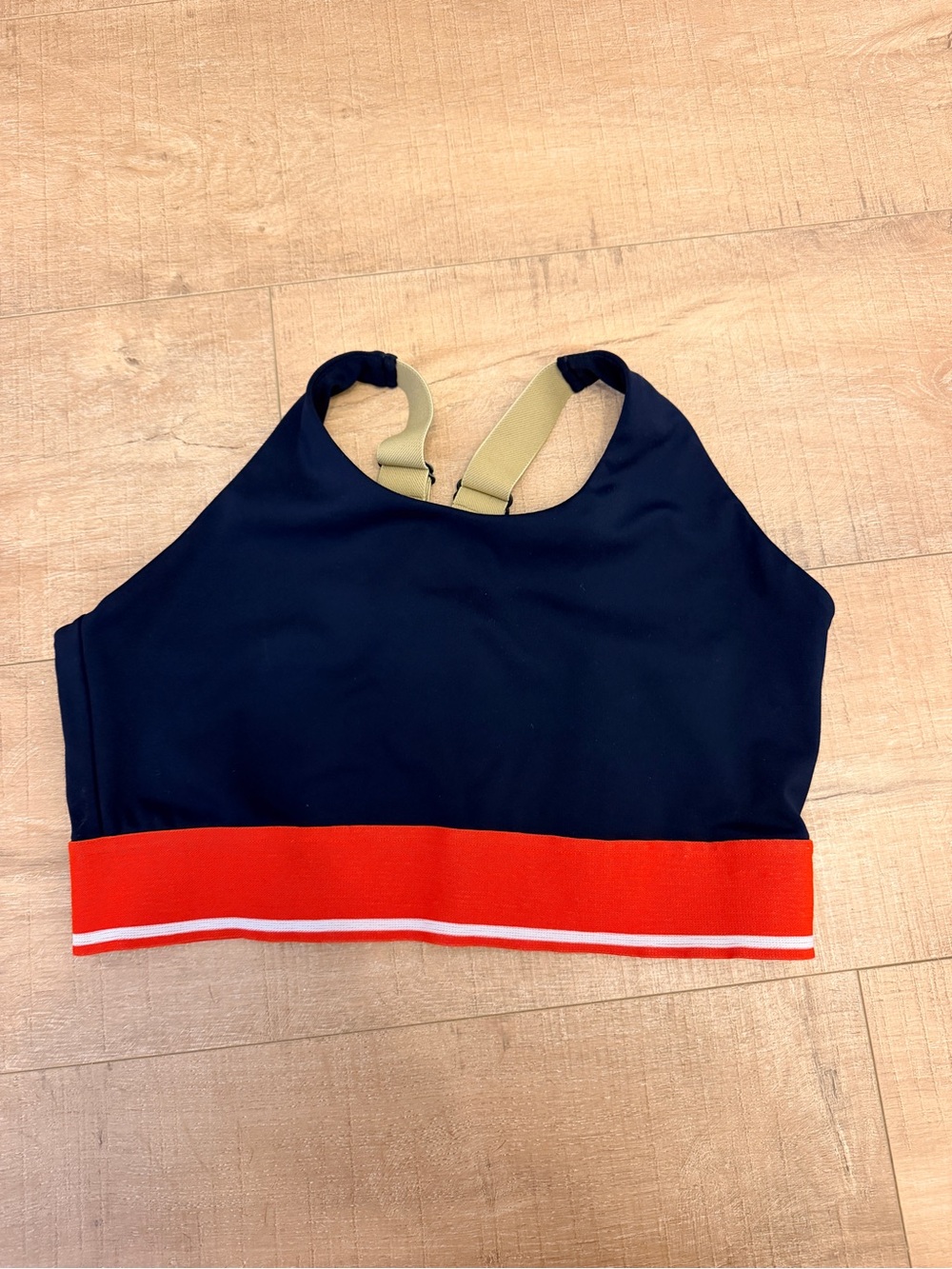 Splits 59 Women's Navy sports bra Top with Red Contrast Band